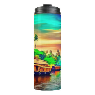 Termo Elegante paisaje natural de Kerala de cocoteros