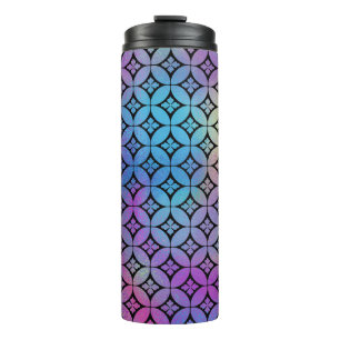 Termo Elegante Patrón de Círculos Florales Abstractos Ab