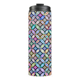 Termo Elegante Patrón De Vidrio Manchado Abstracto De Co