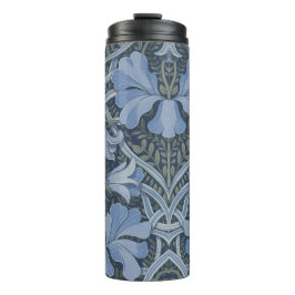 Termo Elegante patrón floral de acuarela azul