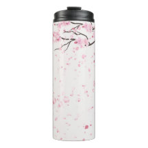 Elegante patrón floral de flor de cerezo rosa térm