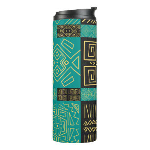 Termo Elegante patrón geométrico tribal africano
