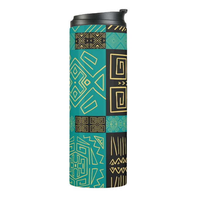 Termo Elegante patrón geométrico tribal africano (Rotado hacia la izquierda)