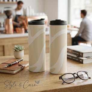 Termo Elegante patrón orgánico simple crema beige