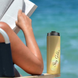 Termo Elegante Personalizable arcoiris dorado