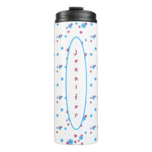 Termo Elegante plantilla moderna de color azul blanco y