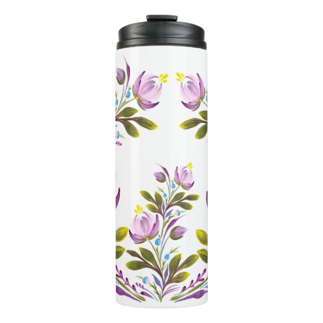 Termo Elegante Purple Florals (Anverso)