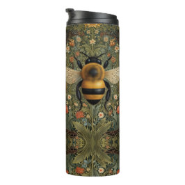 Termo Elegante retro bumblebee boho arte floral botánico