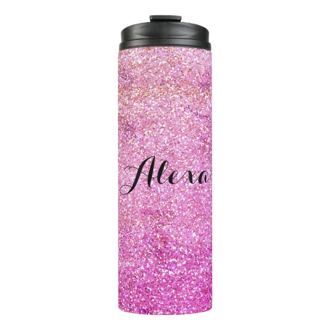 Termo Elegante Rosa Dorado Brillante  (Anverso)