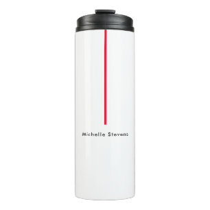 Termo Elegante sencillo negro y blanco rojo Minimalista