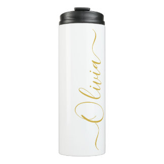 Termo Elegante Taza Blanca con Nombre Olivia en Letra Do