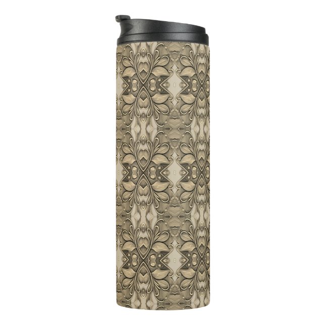 Termo Elegante Tumbler termal moderno de oro decorativo (Rotado hacia la derecha)