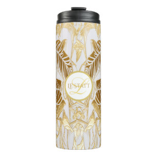 Termo Elegante Tumbler Termal Monogramado Dorado Aura
