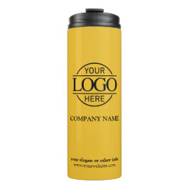 Termo Elegante y amarillo logotipo comercial de la compa