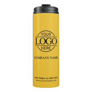 Termo Elegante y amarillo logotipo comercial de la compa