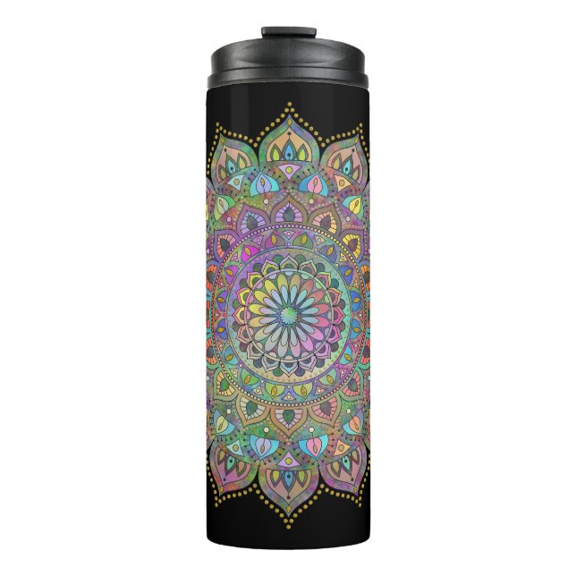 Termo Elegante y colorido Mandala estilo India 1 (Anverso)