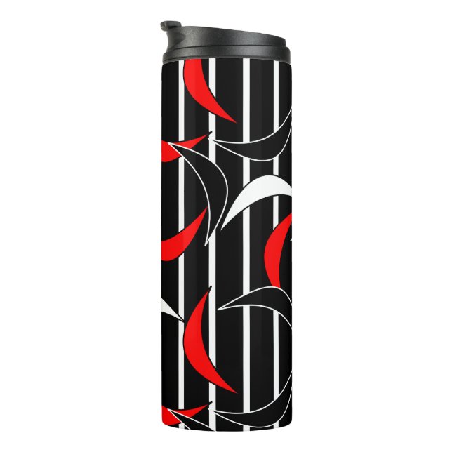 Termo Elegante y elegante Tumbler de franjas rojas blanc (Rotado hacia la derecha)