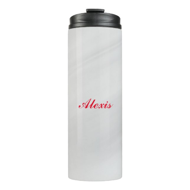 Termo Elegante y moderno Nombre Gris Rojo (Anverso)