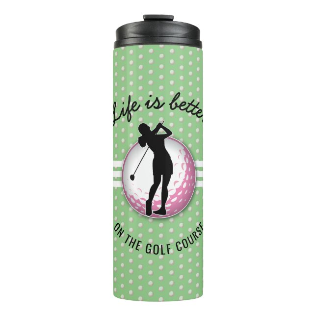 Termo Elegantes mujeres diseño de golf (Anverso)