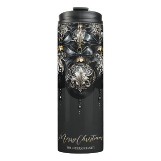 Termo Elegantes Navidades de lujo en baubles en negro y 