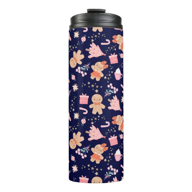 Termo Elementos de navidades sobre azul marino (Anverso)