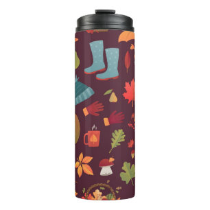 Termo Elementos del otoño, fondo oscuro, cosecha