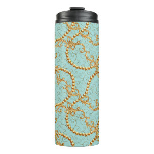 Termo Elementos dorados rococó patrón sin fisuras. Tex