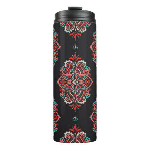 Termo Elementos paisley asiáticos, patrón boho vintage.