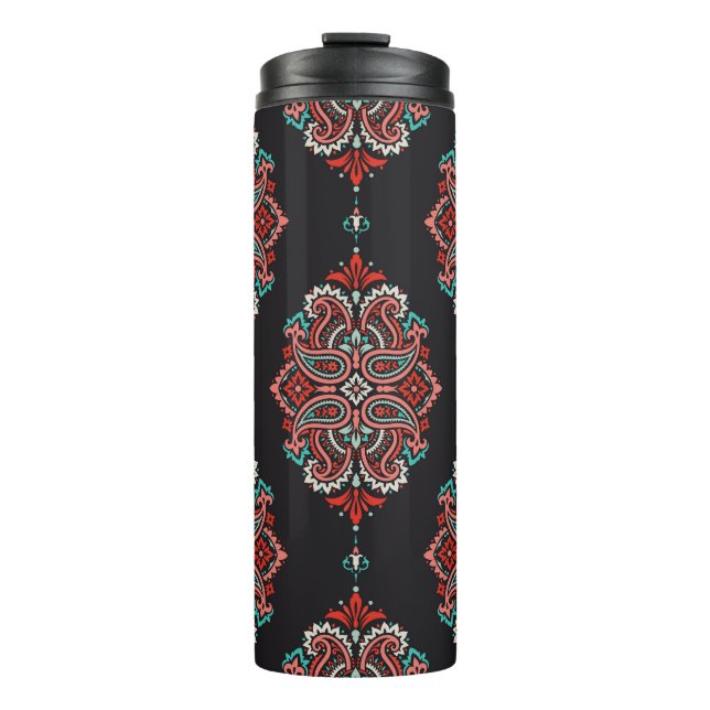 Termo Elementos paisley asiáticos, patrón boho vintage. (Anverso)