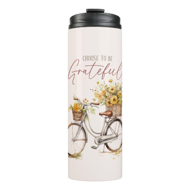 Termo Elige estar agradecido - Bicicleta y caída rusa (Anverso)