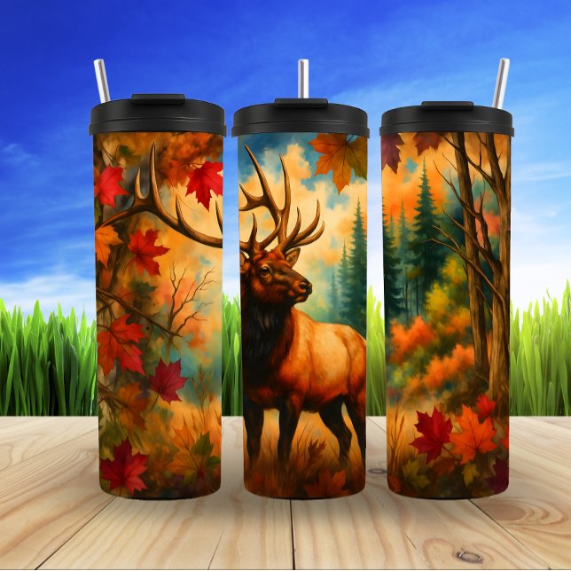 Termo Elk Otoño, Vibrante Escena Forestal (Subido por el creador)