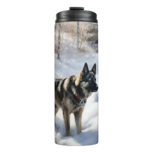Termo Elkhound noruego deja que nieve Navidades