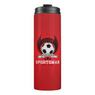 Termo Emblema de balón de fútbol deportivo 