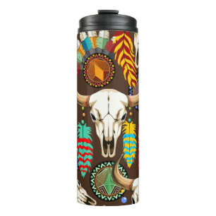Termo Emblema de cráneo de búfalo nativo americano