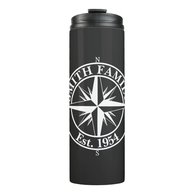 Termo Emblema personalizable de monograma de estrella de (Anverso)
