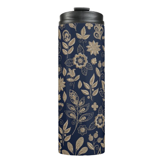 Termo Embroiderado patrón sin fisuras con hermosas flore (Anverso)