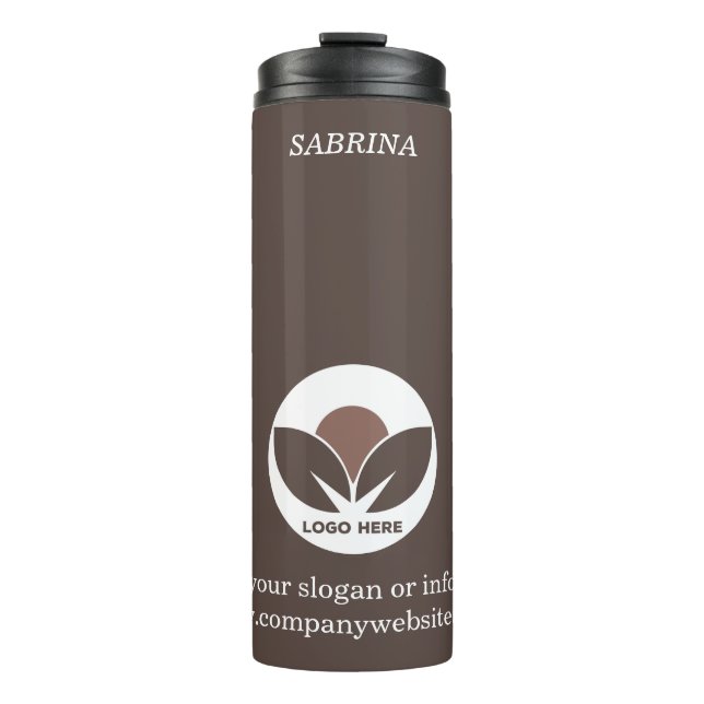 Termo Empresa elegante | Mocha Mousse | Personalizado (Anverso)