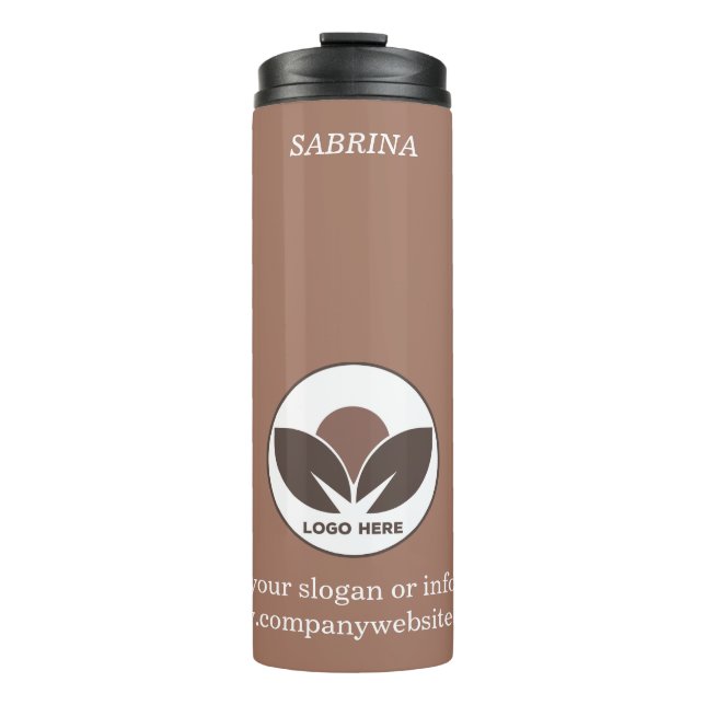 Termo Empresa elegante | Mocha Mousse | Personalizado (Anverso)