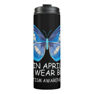 Termo En Abril Usamos Autis De Cinta De Mariposa Azul