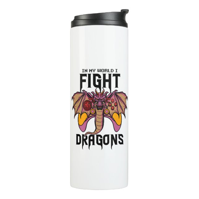 Termo En mi mundo lucho contra los dragones (Rotado hacia la izquierda)