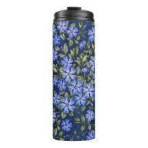 Encantadoras Flores de Vinca Dispersas Azul Profun