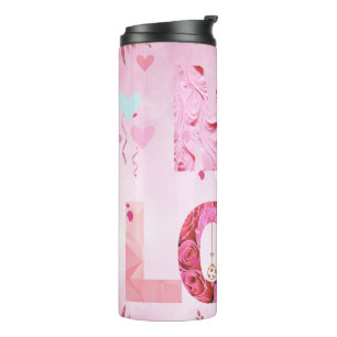Termo Encantando PInk con el tema MI AMOR Tumbler térmic
