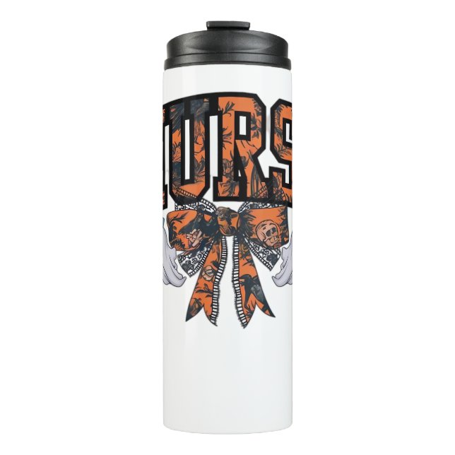 Termo Enfermera de Halloween Coquette Bow Cae camiseta c (Anverso)