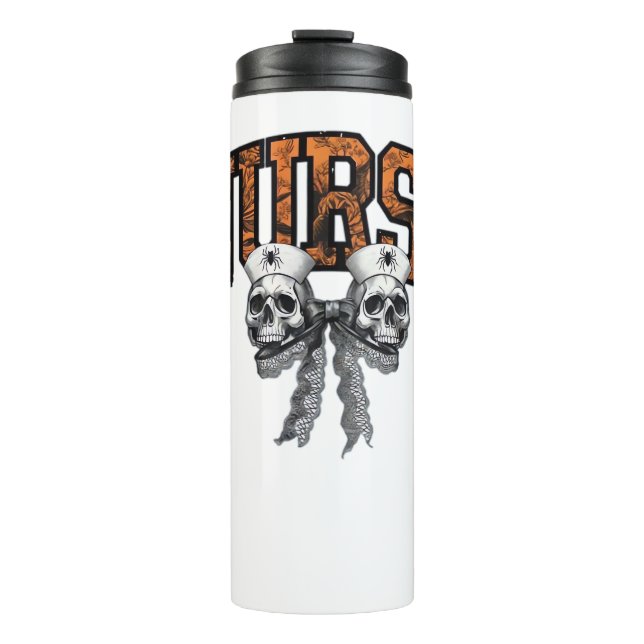 Termo Enfermera de Halloween Coquette Bow camiseta clási (Anverso)