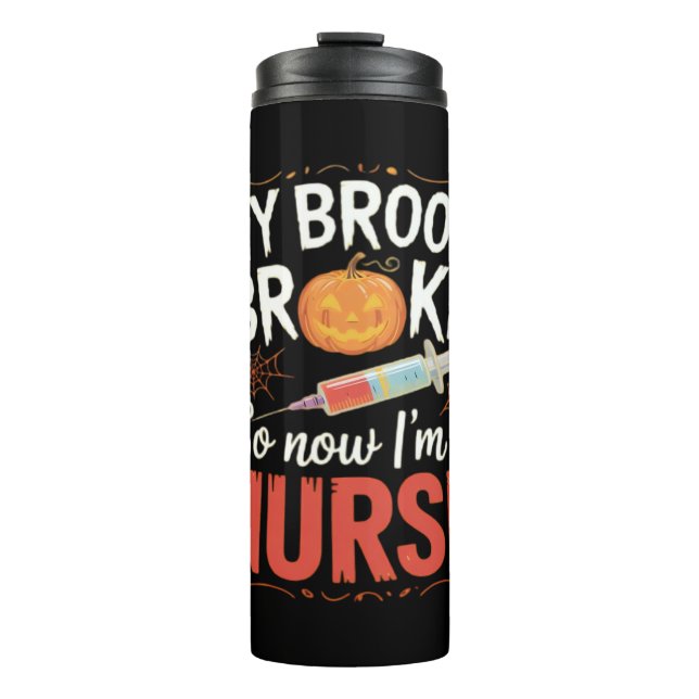 Termo Enfermera divertida Enfermería de Halloween camise (Anverso)