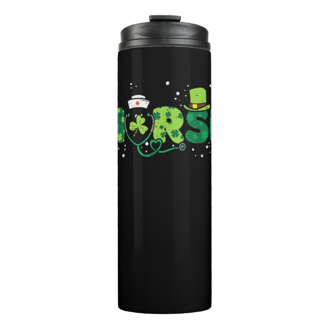Termo Enfermera irlandesa Stethoscope Scrub St Patricks  (Anverso)