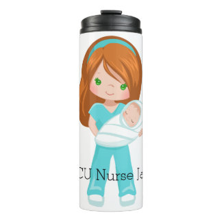 Termo Enfermera personalizada de la NICU con Navidades p