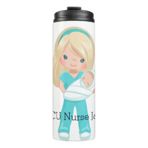Termo Enfermera personalizada de la NICU con Navidades p