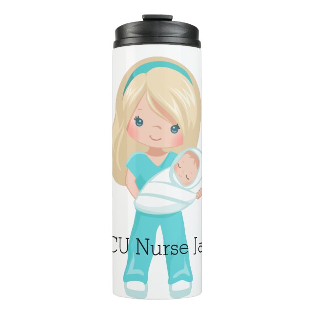 Termo Enfermera personalizada de la NICU con Navidades p (Anverso)