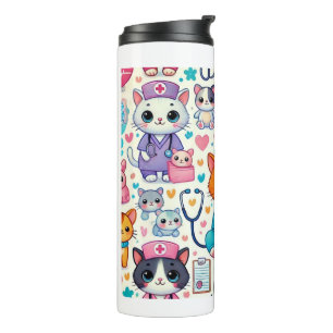 Termo enfermera Skinny Tumbler, copa kawaii 20oz para ga